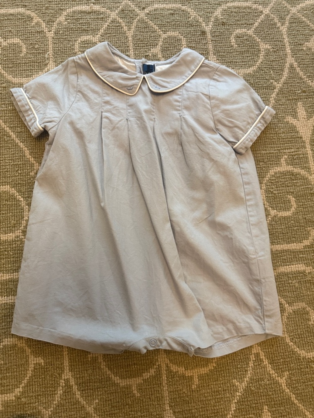 Sophie and Lucas Light Blue Peter Pan Collar Baby Romper 24 Months